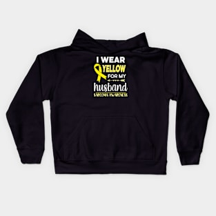 I Wear Yellow For My Husband Kids Hoodie